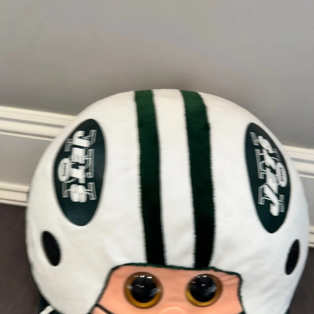 NFL NY Jets Plush Player Face Stuffed Plush Toy - Green and White Football